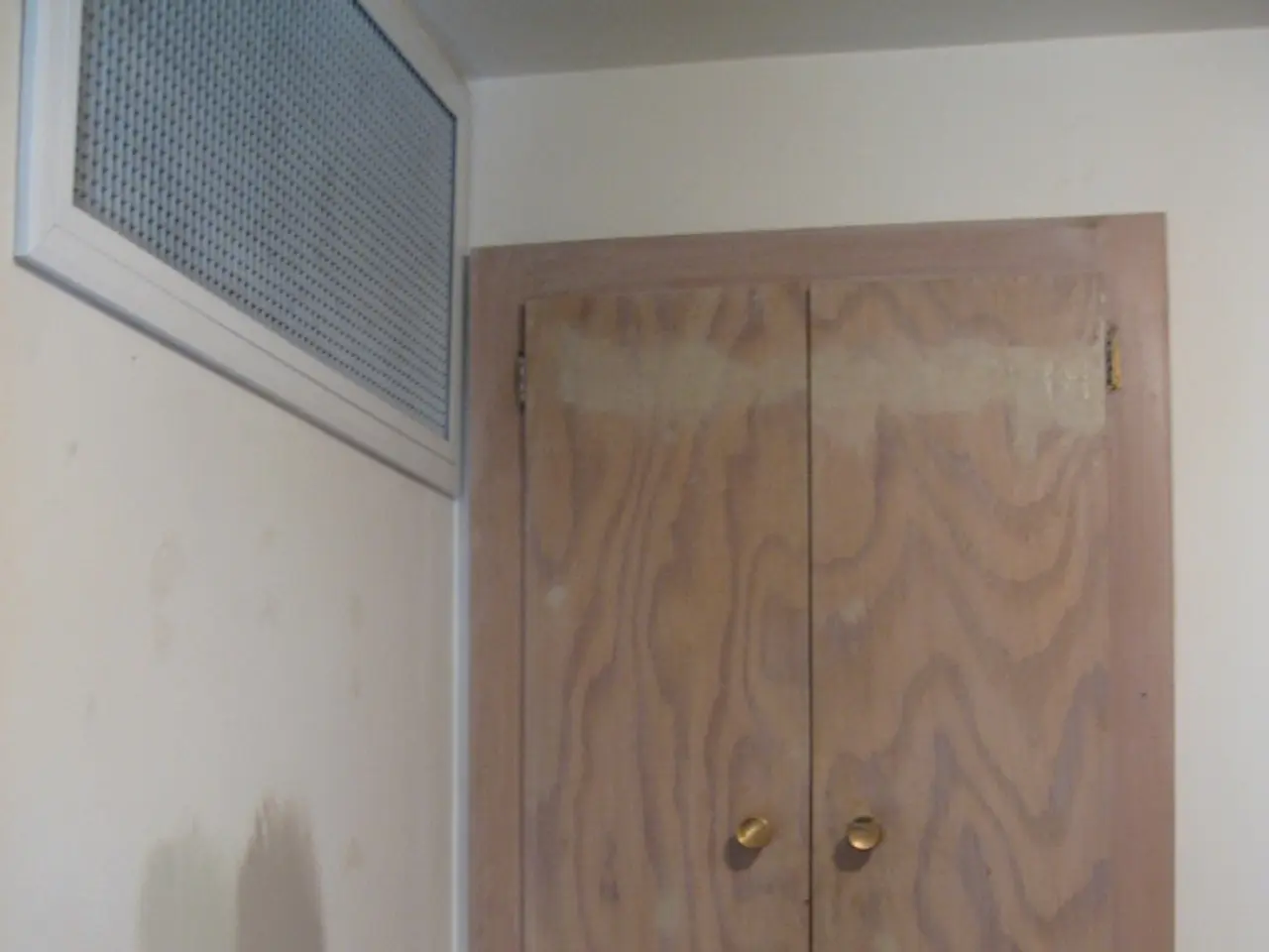 In this image there is a cupboard and walls