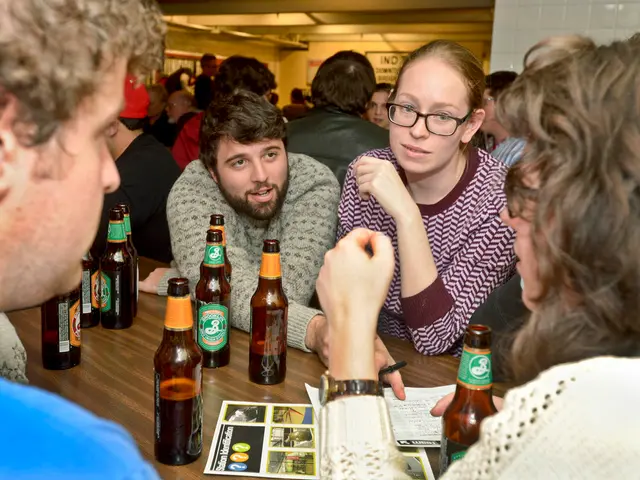 Workers at the Bad Köstritz brewery engaged in a labor protest