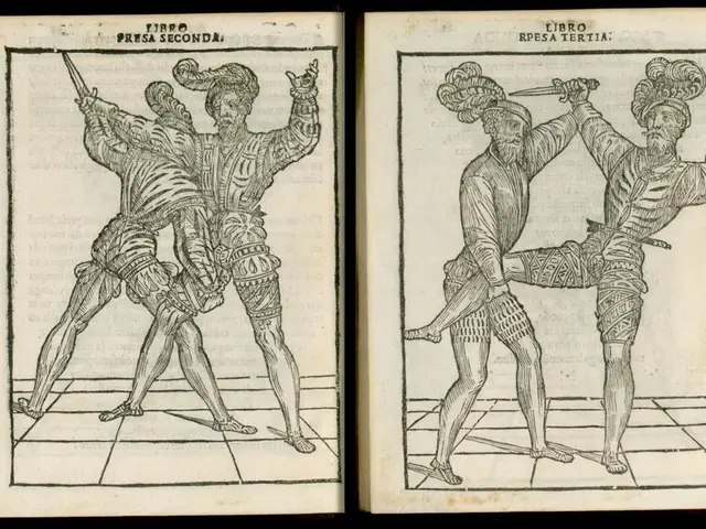 In this picture I can see pages, there are words and images of people on the papers.