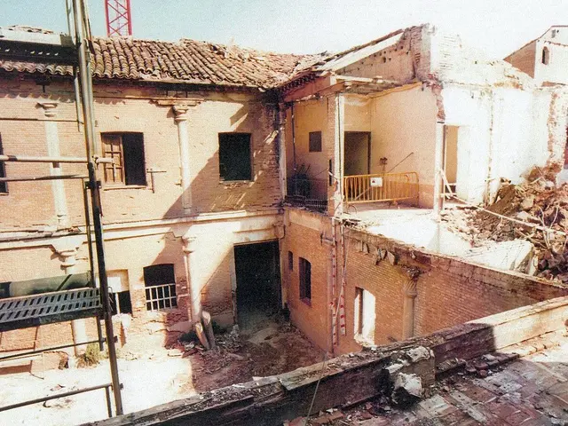 This is a building, which is partially demolished. This looks like a barricade. These are the...