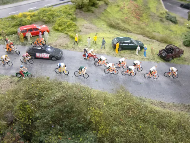 In this picture I can see there are few bicycles and there are few people riding the bicycles and...