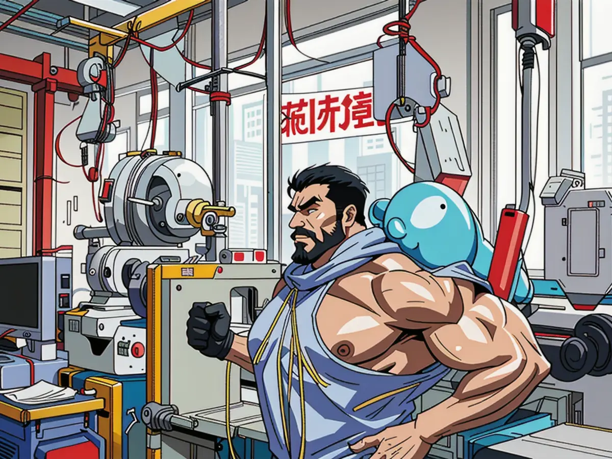 Workers manufacture plush toy bears for export at a facility situated in Lianyungang, a city in...