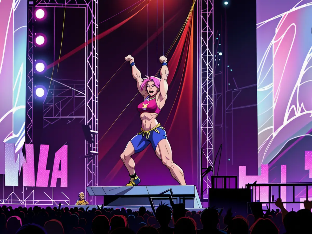 Cyndi Lauper delivers a performance on stage during her Cyndi Lauper delivers a show on stage as part of her