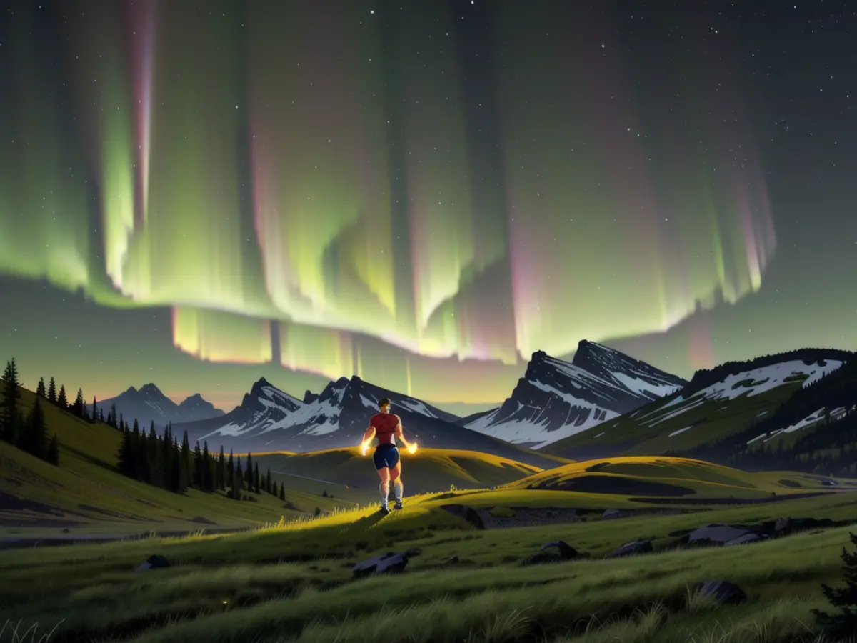 The Spectacular Phenomenon of the Aurora Australis, or Northern Lights, Can Be Observed Over...
