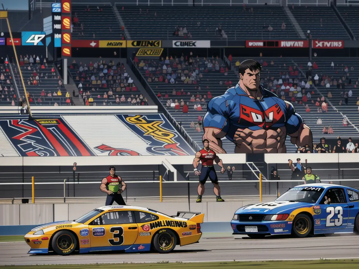 Exciting Race in the NASCAR Cup Series at Daytona 500 Race for the NASCAR Premier Series at Daytona, Florida's Daytona International Speedway