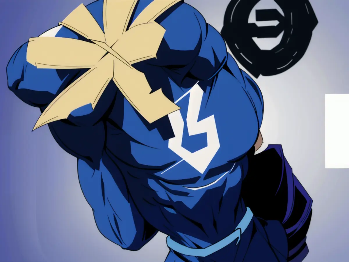 Portrayal in visual form: Depiction of alleged power struggle within a controversial cult, featuring key characters such as their enigmatic leader and dedicated, questionable followers. Ethereum's Largest Layer-2 Solution, Base, Advances to Stage 1 and Removes Itself from Buterin's List of Failed Networks, Outpacing Arbitrum.